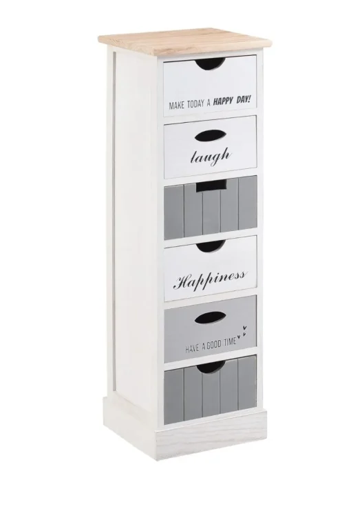 Bissolo Casa Cassettiere Multiuso<CASSETTIERA MULTIUSO IN LEGNO MASSELLO CM 30X24 H.95 BIANCO E MULTICOLORE: vendita online CASSETTIERA MULTIUSO IN LEGNO MASSELLO CM 30X24 H.95 BIANCO E MULTICOLORE in offerta