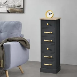 Bissolo Casa Cassettiere Multiuso<CASSETTIERA MULTIUSO IN LEGNO MASSELLO CM 30X24 H.95 NERO : vendita online CASSETTIERA MULTIUSO IN LEGNO MASSELLO CM 30X24 H.95 NERO in offerta