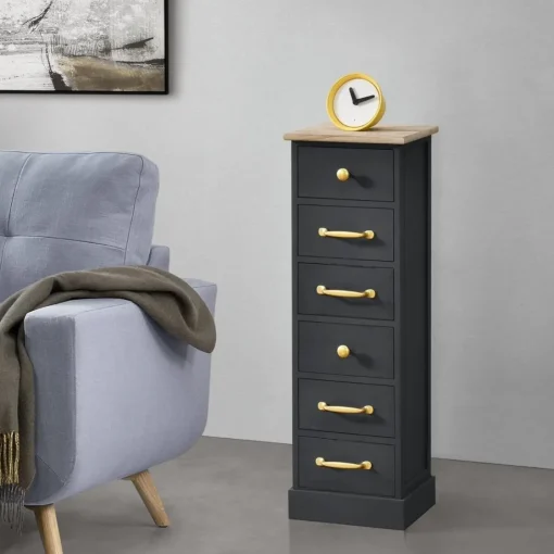 Bissolo Casa Cassettiere Multiuso<CASSETTIERA MULTIUSO IN LEGNO MASSELLO CM 30X24 H.95 NERO : vendita online CASSETTIERA MULTIUSO IN LEGNO MASSELLO CM 30X24 H.95 NERO in offerta
