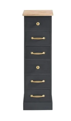 Bissolo Casa Cassettiere Multiuso<CASSETTIERA MULTIUSO IN LEGNO MASSELLO CM 30X24 H.95 NERO : vendita online CASSETTIERA MULTIUSO IN LEGNO MASSELLO CM 30X24 H.95 NERO in offerta