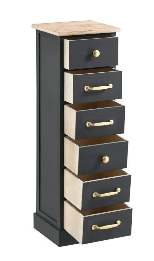 Bissolo Casa Cassettiere Multiuso<CASSETTIERA MULTIUSO IN LEGNO MASSELLO CM 30X24 H.95 NERO : vendita online CASSETTIERA MULTIUSO IN LEGNO MASSELLO CM 30X24 H.95 NERO in offerta
