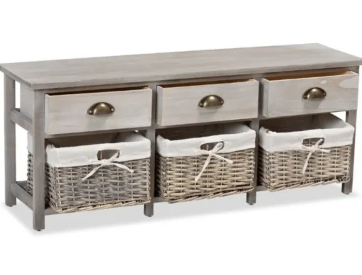 Bissolo Casa Cassettiere Multiuso<CASSETTIERA MULTIUSO IN LEGNO MASSELLO CM 107X29 H.42 CEMENTO: vendita online CASSETTIERA MULTIUSO IN LEGNO MASSELLO CM 107X29 H.42 CEMENTO in offerta