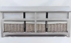 Bissolo Casa Cassettiere Multiuso<CASSETTIERA MULTIUSO IN LEGNO MASSELLO CM 107X29 H.42 CEMENTO: vendita online CASSETTIERA MULTIUSO IN LEGNO MASSELLO CM 107X29 H.42 CEMENTO in offerta