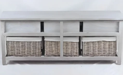 Bissolo Casa Cassettiere Multiuso<CASSETTIERA MULTIUSO IN LEGNO MASSELLO CM 107X29 H.42 CEMENTO: vendita online CASSETTIERA MULTIUSO IN LEGNO MASSELLO CM 107X29 H.42 CEMENTO in offerta