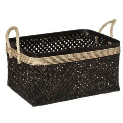Bissolo Casa Cesti, Cestini E Portabiancheria Legno<CESTO IN BAMBO NERO/NATURALE 34.5X24 H 18CM: vendita online CESTO IN BAMBO NERO/NATURALE 34.5X24 H 18CM in offerta