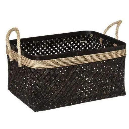 Bissolo Casa Cesti, Cestini E Portabiancheria Legno<CESTO IN BAMBO NERO/NATURALE 34.5X24 H 18CM: vendita online CESTO IN BAMBO NERO/NATURALE 34.5X24 H 18CM in offerta
