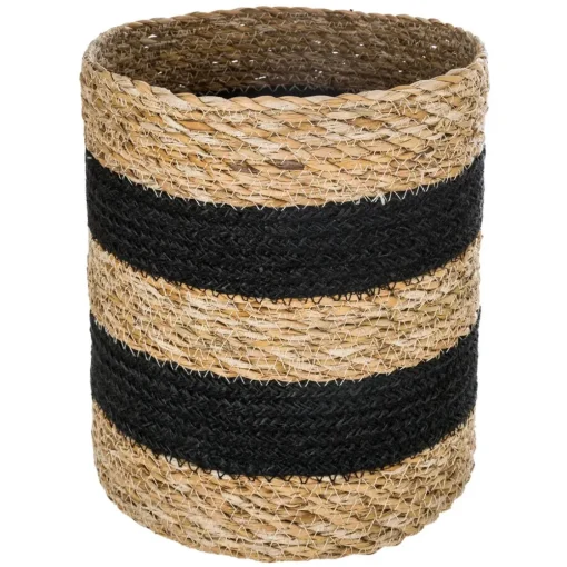 Bissolo Casa Cesti, Cestini E Portabiancheria Legno<CESTO IN JUTA NATURALE/NERO D 27.5 H 27CM: vendita online CESTO IN JUTA NATURALE/NERO D 27.5 H 27CM in offerta