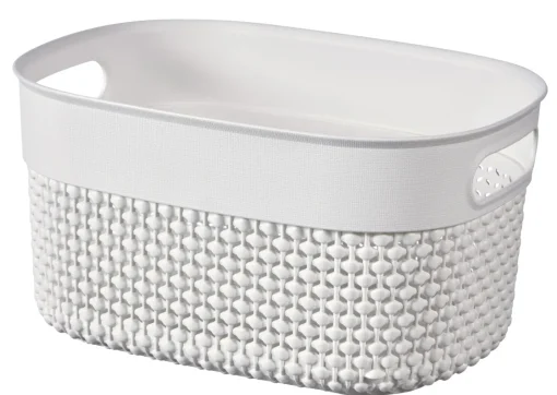 Bissolo Casa Cesti, Cestini E Portabiancheria Plastica<CESTO IN PLASTICA MOD. FILO XS 23.5X17.5 H 12CM 3.5LT BIANCO: vendita online CESTO IN PLASTICA MOD. FILO XS 23.5X17.5 H 12CM 3.5LT BIANCO in offerta