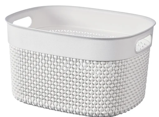 Bissolo Casa Cesti, Cestini E Portabiancheria Plastica<CESTO IN PLASTICA MOD. FILO S 27X22 H 15CM 6LT BIANCO: vendita online CESTO IN PLASTICA MOD. FILO S 27X22 H 15CM 6LT BIANCO in offerta