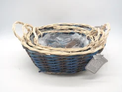 Bissolo Casa Cesti, Cestini E Portabiancheria Legno<CESTO OVALE IN LEGNO BLU/MARRONE 13X31X22CM: vendita online CESTO OVALE IN LEGNO BLU/MARRONE 13X31X22CM in offerta