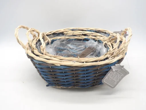 Bissolo Casa Cesti, Cestini E Portabiancheria Legno<CESTO OVALE IN LEGNO BLU/MARRONE 13X31X22CM: vendita online CESTO OVALE IN LEGNO BLU/MARRONE 13X31X22CM in offerta