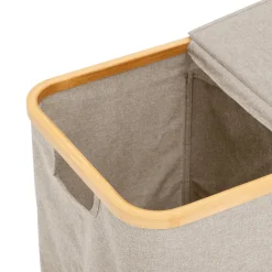 Bissolo Casa Cesti, Cestini E Portabiancheria Portabiancheria<CESTO PORTA BIANCHERIA IN BAMBOO/POLIESTERE/CARTONE BEIGE 53X33X54CM: vendita online CESTO PORTA BIANCHERIA IN BAMBOO/POLIESTERE/CARTONE BEIGE 53X33X54CM in offerta