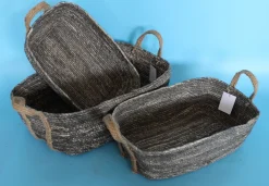 Bissolo Casa Cesti, Cestini E Portabiancheria Legno<CESTO RETTANGOLARE IN CORDA CON MANICI 48X30X17CM : vendita online CESTO RETTANGOLARE IN CORDA CON MANICI 48X30X17CM in offerta