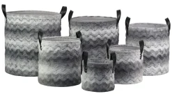 Bissolo Casa Cesti, Cestini E Portabiancheria Plastica<CESTO ROTONDO FELPATO GRIGIO CON MANICI 1 PEZZO D24XH24CM: vendita online CESTO ROTONDO FELPATO GRIGIO CON MANICI 1 PEZZO D24XH24CM in offerta