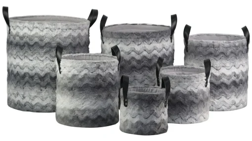 Bissolo Casa Cesti, Cestini E Portabiancheria Plastica<CESTO ROTONDO FELPATO GRIGIO CON MANICI 1 PEZZO D24XH24CM: vendita online CESTO ROTONDO FELPATO GRIGIO CON MANICI 1 PEZZO D24XH24CM in offerta