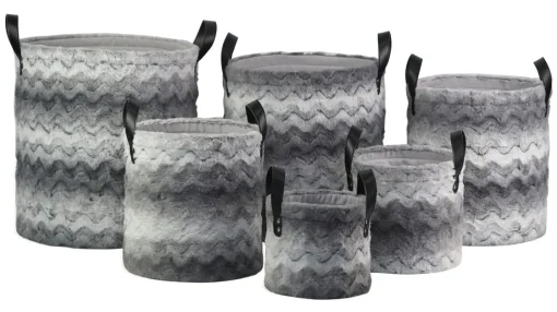 Bissolo Casa Cesti, Cestini E Portabiancheria Plastica<CESTO ROTONDO FELPATO GRIGIO CON MANICI 1 PEZZO D40XH44CM : vendita online CESTO ROTONDO FELPATO GRIGIO CON MANICI 1 PEZZO D40XH44CM in offerta