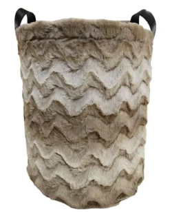 Bissolo Casa Cesti, Cestini E Portabiancheria Plastica<CESTO ROTONDO FELPATO MARRONE CON MANICI 1 PEZZO D40XH44CM : vendita online CESTO ROTONDO FELPATO MARRONE CON MANICI 1 PEZZO D40XH44CM in offerta