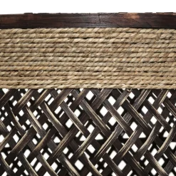 Bissolo Casa Cesti, Cestini E Portabiancheria Legno<CESTO ROTONDO IN BAMBOO SCURO E JUTA 1 PEZZO 37X34CM : vendita online CESTO ROTONDO IN BAMBOO SCURO E JUTA 1 PEZZO 37X34CM in offerta