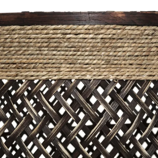 Bissolo Casa Cesti, Cestini E Portabiancheria Legno<CESTO ROTONDO IN BAMBOO SCURO E JUTA 1 PEZZO 37X34CM : vendita online CESTO ROTONDO IN BAMBOO SCURO E JUTA 1 PEZZO 37X34CM in offerta