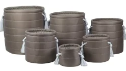 Bissolo Casa Cesti, Cestini E Portabiancheria Plastica<CESTO ROTONDO IN TESSUTO POLIESTERE MARRONE 1 PEZZO 22X24CM : vendita online CESTO ROTONDO IN TESSUTO POLIESTERE MARRONE 1 PEZZO 22X24CM in offerta