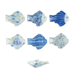 Bissolo Casa Piatti Insalatiere E Terrine<CIOTOLA FORMA PESCE IN VETRO DECORATO 11.5X9 H. 3CM ASSORTITO