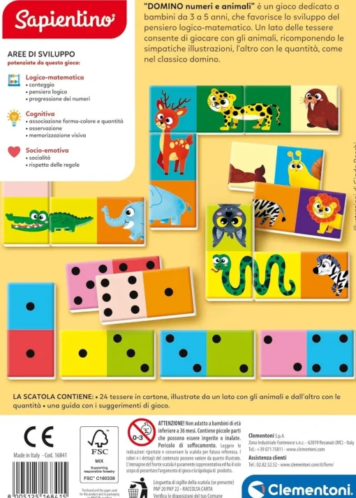 Bissolo Casa Giochi Educativi Da 3 A 5 Anni<CLEMENTONI SAPIENTINO - DOMINO NUMERI E ANIMALI: vendita online CLEMENTONI SAPIENTINO - DOMINO NUMERI E ANIMALI in offerta