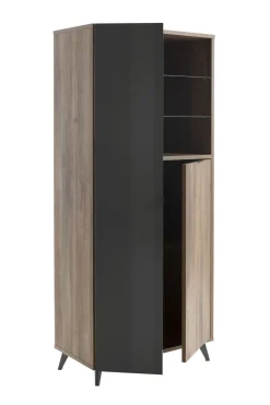 Bissolo Casa Credenze E Vetrine<COLONNA INFINITO CM 83.1X42.9 H.190 NOCE BRERA E GRIGIO TITANIO LUCIDO in vendita online