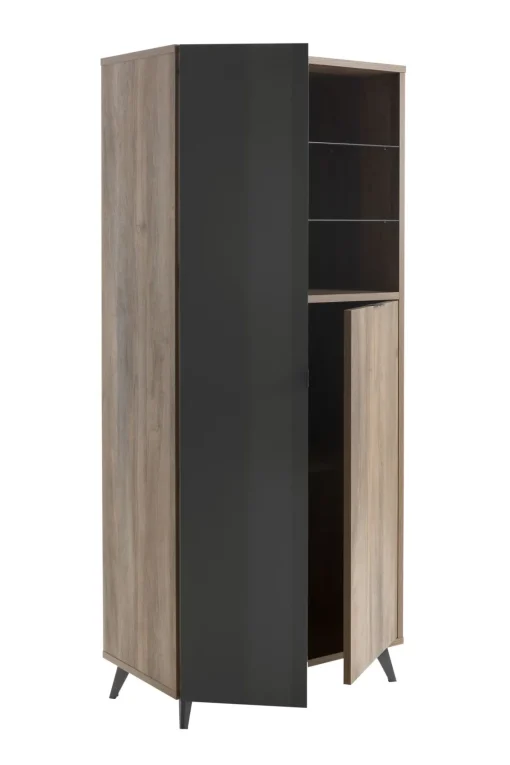 Bissolo Casa Credenze E Vetrine<COLONNA INFINITO CM 83.1X42.9 H.190 NOCE BRERA E GRIGIO TITANIO LUCIDO in vendita online