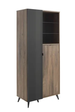 Bissolo Casa Credenze E Vetrine<COLONNA INFINITO CM 83.1X42.9 H.190 NOCE BRERA E GRIGIO TITANIO LUCIDO in vendita online