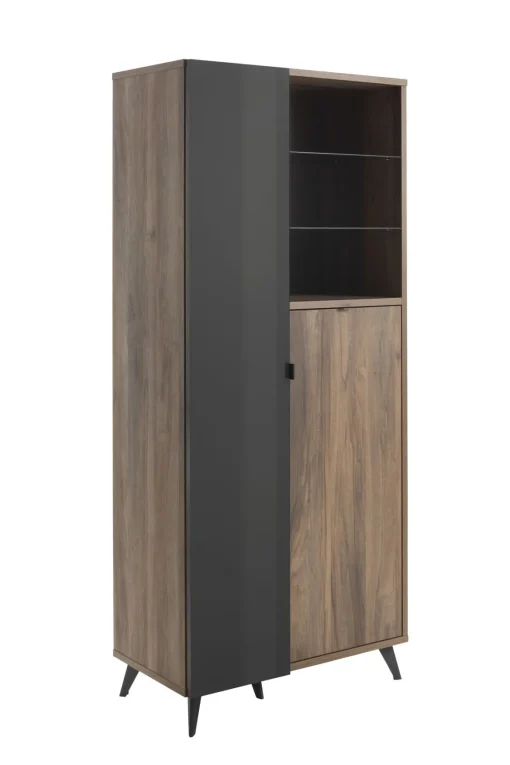 Bissolo Casa Credenze E Vetrine<COLONNA INFINITO CM 83.1X42.9 H.190 NOCE BRERA E GRIGIO TITANIO LUCIDO in vendita online