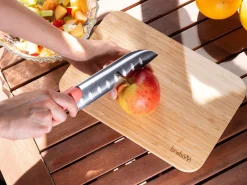 Bissolo Casa Posate Coltelli<COLTELLO DA CUCINA SANTOKU KNIFE IN ACCIAO INOX MANICO ARANCIO