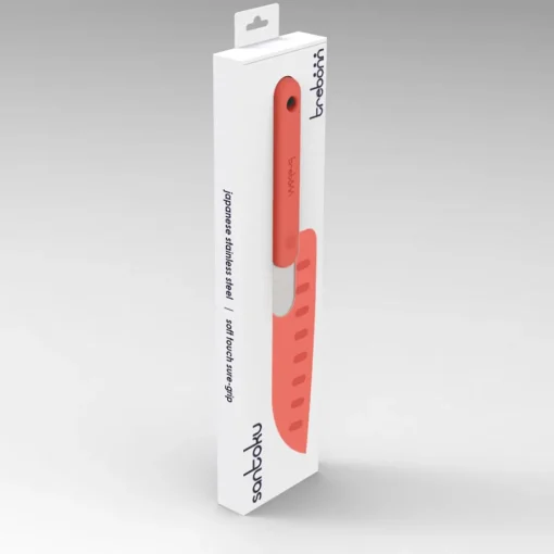 Bissolo Casa Posate Coltelli<COLTELLO DA CUCINA SANTOKU KNIFE IN ACCIAO INOX MANICO ARANCIO