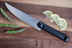 Bissolo Casa Posate Coltelli<COLTELLO SALAMI KNIFE BLACK EDITION IN ACCIAIO INOX MANICO NERO