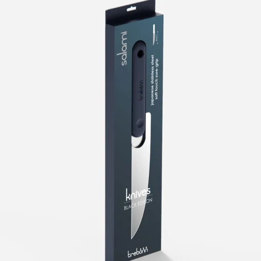 Bissolo Casa Posate Coltelli<COLTELLO SALAMI KNIFE BLACK EDITION IN ACCIAIO INOX MANICO NERO