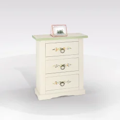 Bissolo Casa Mobili Classici In Arte Povera<COMODINO BIANCO CON DECORI CM 60X35 H 70: vendita online COMODINO BIANCO CON DECORI CM 60X35 H 70 in offerta