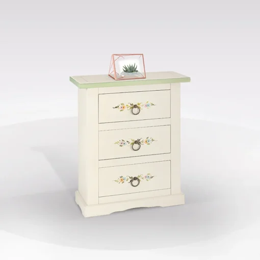 Bissolo Casa Mobili Classici In Arte Povera<COMODINO BIANCO CON DECORI CM 60X35 H 70: vendita online COMODINO BIANCO CON DECORI CM 60X35 H 70 in offerta