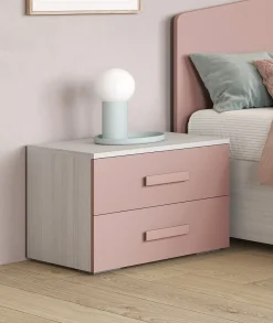 Bissolo Casa Cassettiere E Comodini<COMODINO TIP ROVERE NORDICO E ROSA
