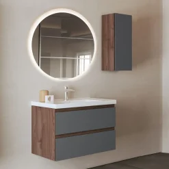 Bissolo Casa Bagni Moderni<COMPOSIZIONE BAGNO GRACE NOCE E GRAFITE OPACO