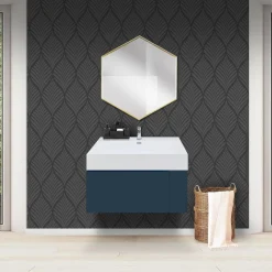 Bissolo Casa Bagni Moderni<COMPOSIZIONE BAGNO MOD. B-GO LACCATO BLU OPACO