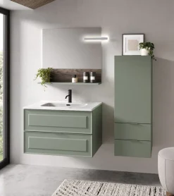 Bissolo Casa Bagni Moderni<COMPOSIZIONE BAGNO MOD. FRAME SALVIA OPACO