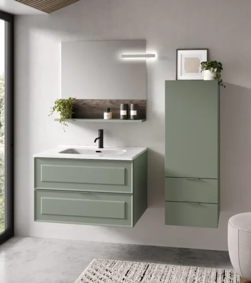 Bissolo Casa Bagni Moderni<COMPOSIZIONE BAGNO MOD. FRAME SALVIA OPACO