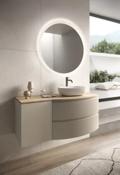 Bissolo Casa Bagni Moderni<COMPOSIZIONE BAGNO MOD. SFERA TORTORA OPACO