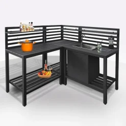 Bissolo Casa Cucine Da Esterno<COMPOSIZIONE CUCINA DA ESTERNO ANGOLARE ANTRACITE
