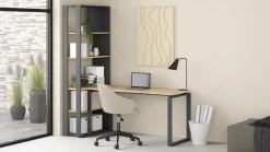 Bissolo Casa Scrivanie E Porta Pc|Scrivanie E Porta Pc<COMPOSIZIONE SCRIVANIA MOD. SIGN JACKSON HICHORY E ANTRACITE in vendita online