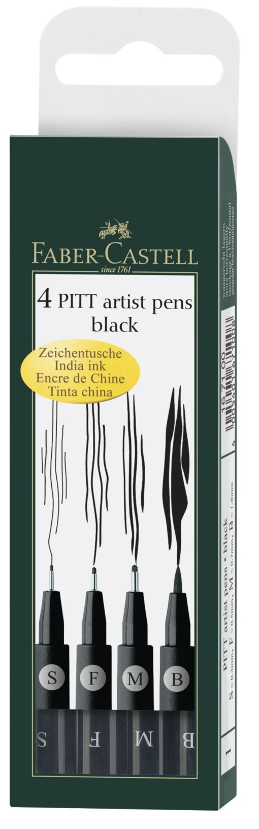 Bissolo Casa Penne Penne Calligrafiche<Confezione penne pitt china nero a prezzi bassi: 4 penne pitt china nero
