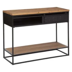 Bissolo Casa Consolle<CONSOLLE CIERNA 110X40 NERO E NATURALE: vendita online CONSOLLE CIERNA 110X40 NERO E NATURALE in offerta