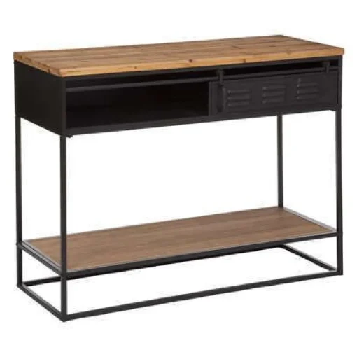 Bissolo Casa Consolle<CONSOLLE CIERNA 110X40 NERO E NATURALE: vendita online CONSOLLE CIERNA 110X40 NERO E NATURALE in offerta