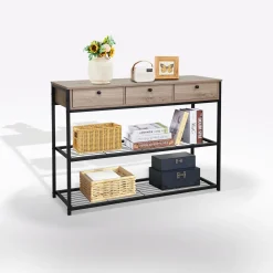 Bissolo Casa Consolle<CONSOLLE CM 140 ROVERE NODATO E METALLO NERO : vendita online CONSOLLE CM 140 ROVERE NODATO E METALLO NERO in offerta