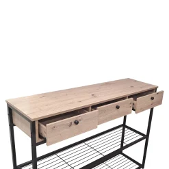 Bissolo Casa Consolle<CONSOLLE CM 140 ROVERE NODATO E METALLO NERO : vendita online CONSOLLE CM 140 ROVERE NODATO E METALLO NERO in offerta