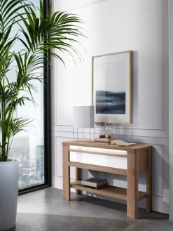 Bissolo Casa Consolle<CONSOLLE MOD. PALAZZO CM 120 ROVERE WELLINGTON E BIANCO LUCIDO: vendita online CONSOLLE MOD. PALAZZO CM 120 ROVERE WELLINGTON E BIANCO LUCIDO in offerta